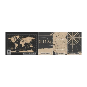Fototapeta Próbka Premium Canvas - Granice mojego świata - Mapa Świata, Vintage, Retro - 100x30 cm