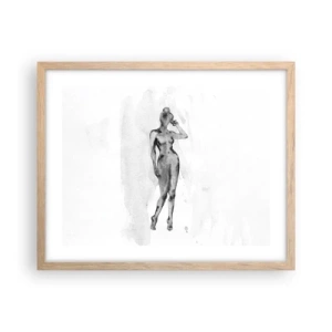 Plakat w ramie jasny dąb - Studium ideału kobiecości - 50x40 cm