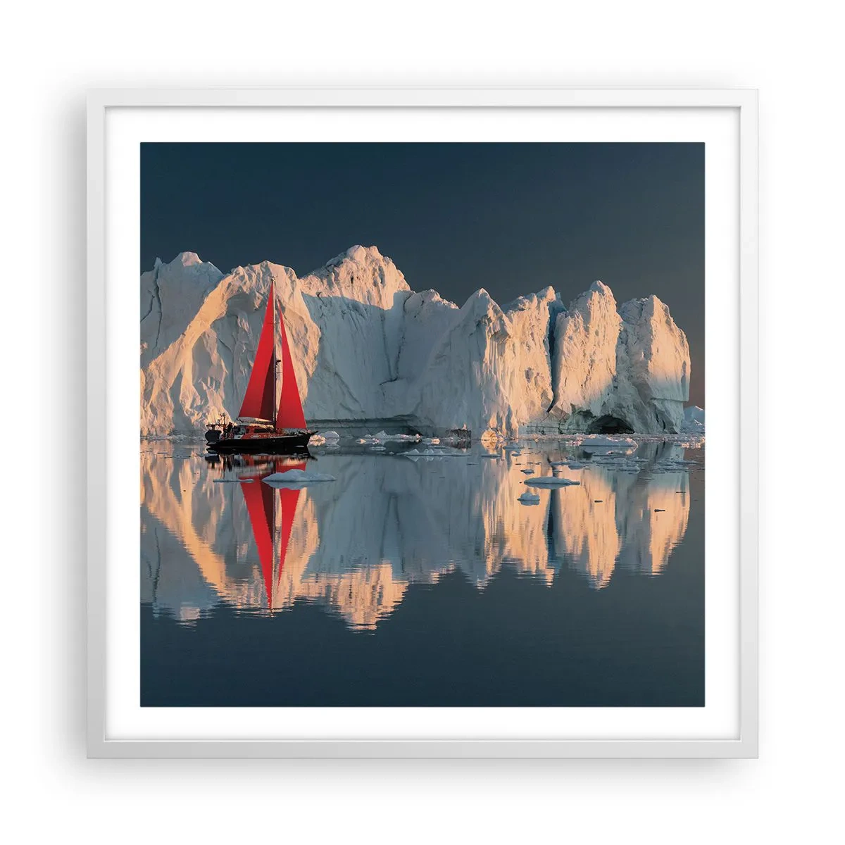 Plakat w białej ramie - Na krańcu świata - 60x60 cm