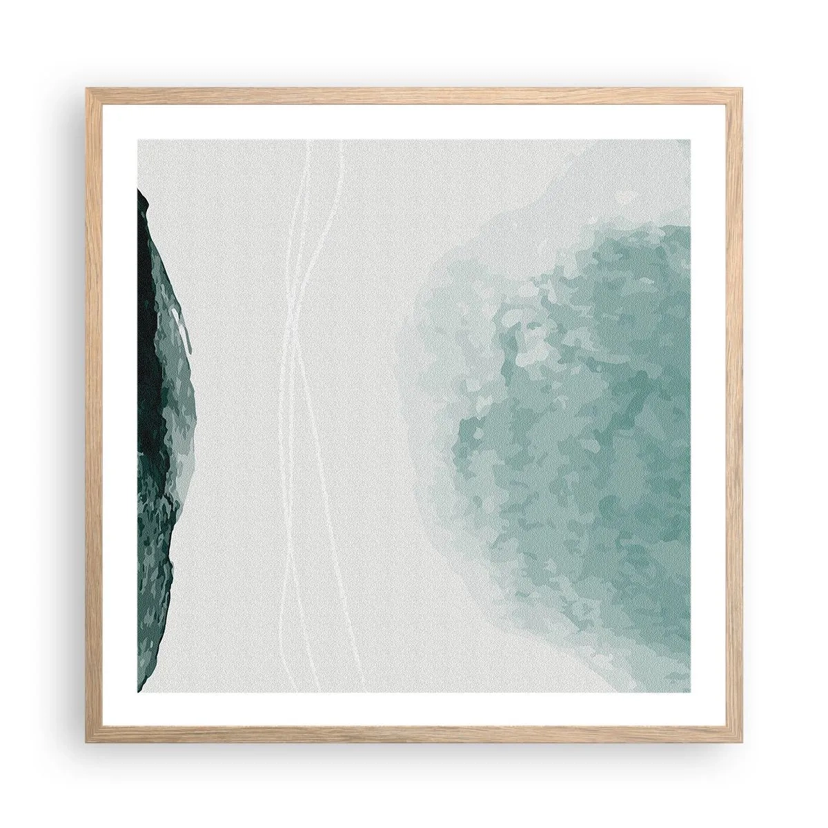 Plakat w ramie jasny dąb - Spotkanie z mgłą - 60x60 cm