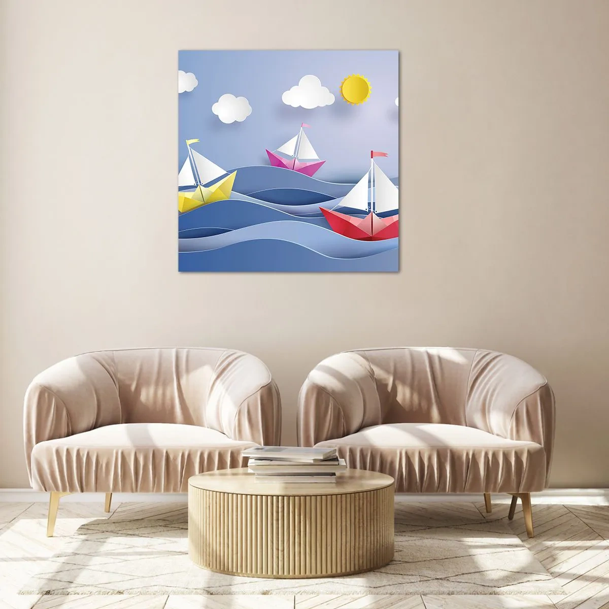 Obraz na szkle - Ach, jak przyjemnie kołysać się wśród fal - 70x70 cm