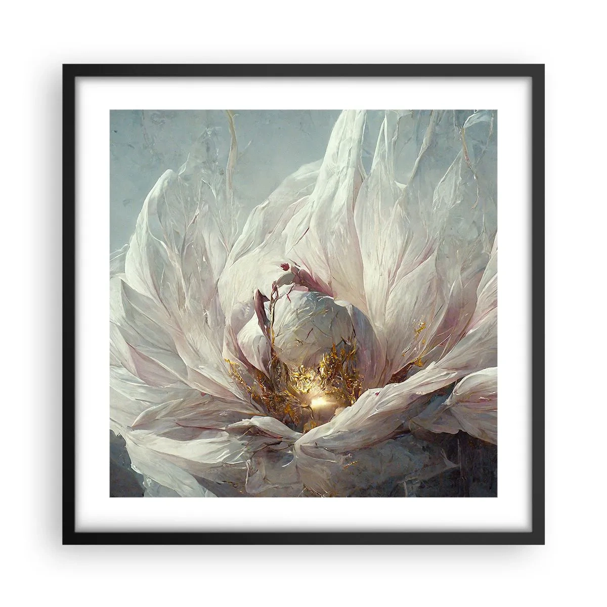 Plakat w czarnej ramie - Rozkwita raz na sto lat - 50x50 cm