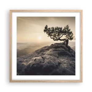 Plakat w ramie jasny dąb - Życie zawsze zwycięża - 50x50 cm