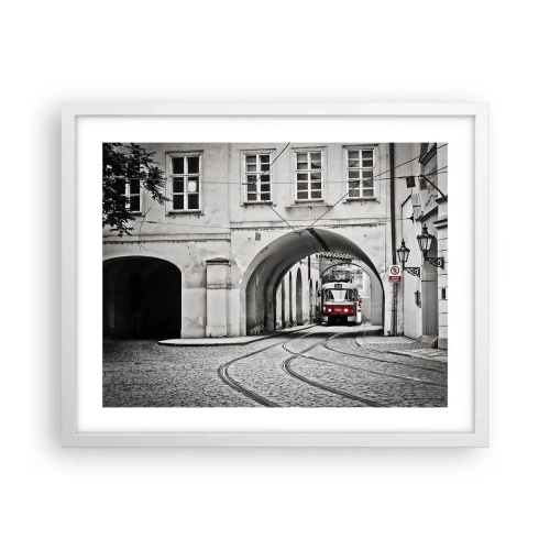 Plakat w białej ramie - Przez miejski labirynt - 50x40 cm