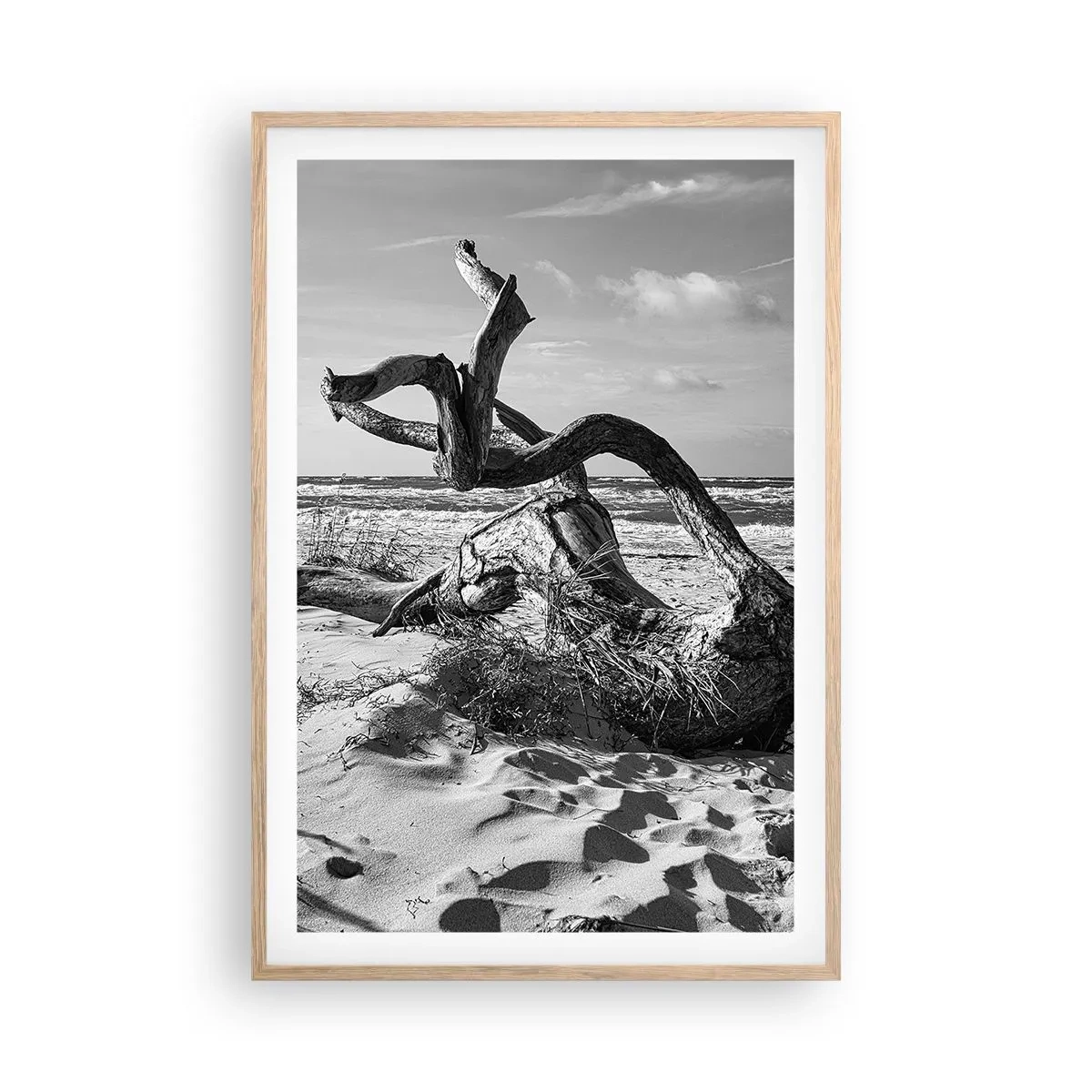 Plakat w ramie jasny dąb - Morska rzeźba - 61x91 cm
