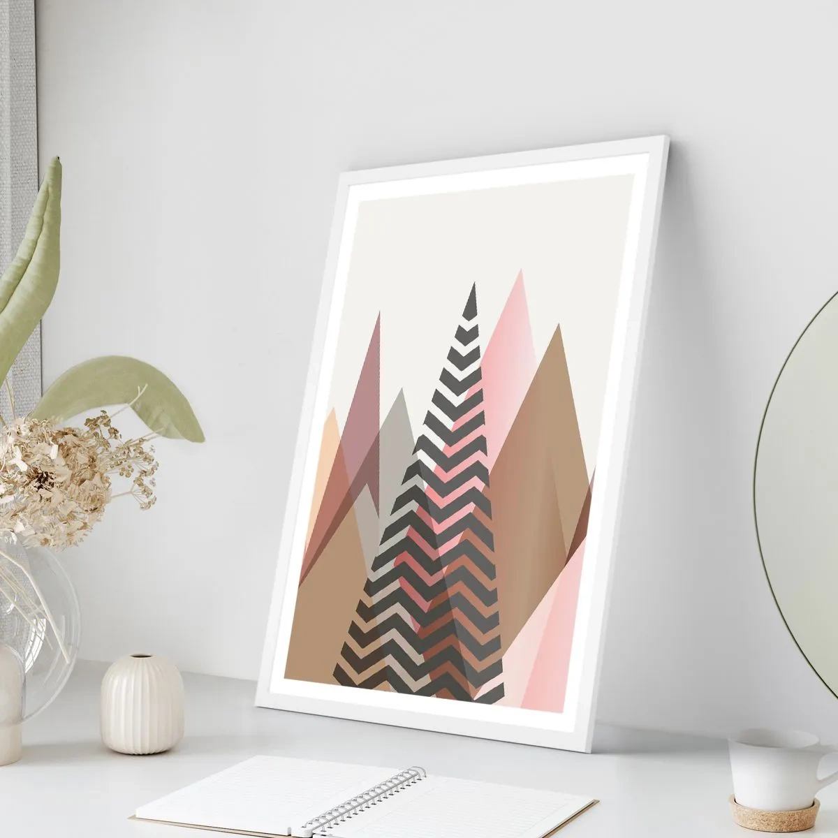 Plakat w białej ramie - Piramidalny widok - 70x100 cm