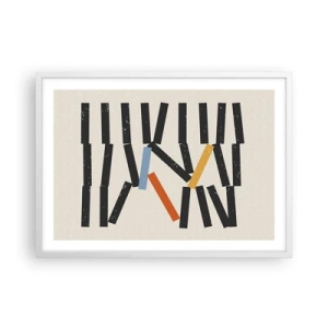 Plakat w białej ramie - Domino – kompozycja - 70x50 cm