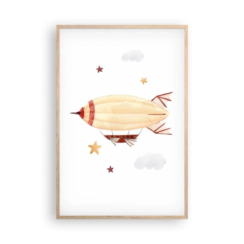 Plakat w ramie jasny dąb - Powietrzny statek - 61x91 cm