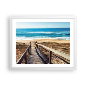 Plakat w białej ramie - Biegnij! - 50x40 cm