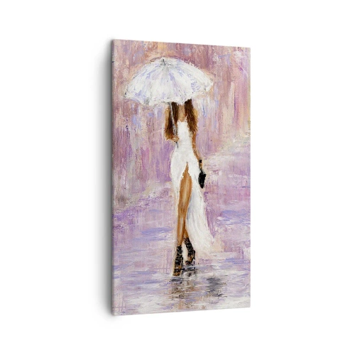 Obraz na płótnie - W liliowym deszczu - 45x80 cm