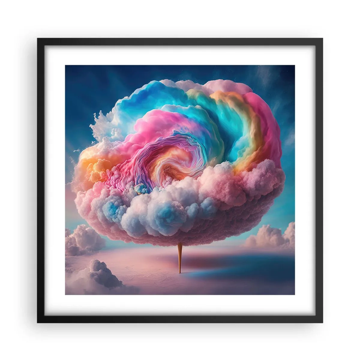 Plakat w czarnej ramie - Sen o wesołym miasteczku - 50x50 cm