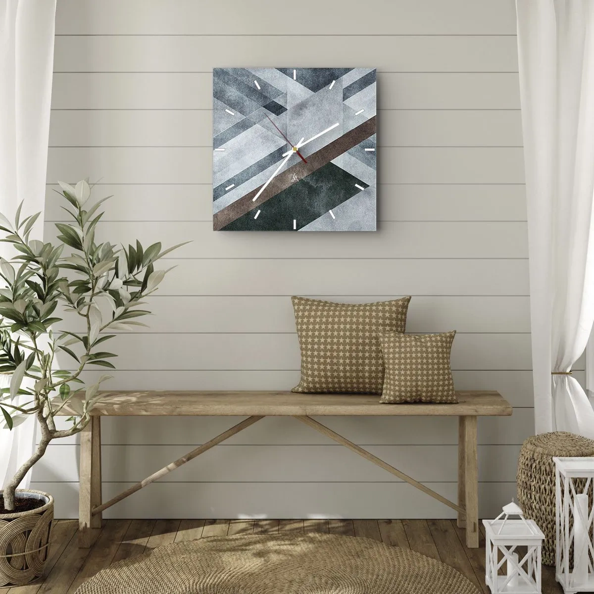 Zegar ścienny - Wyszukana elegancja geometrii - 40x40 cm