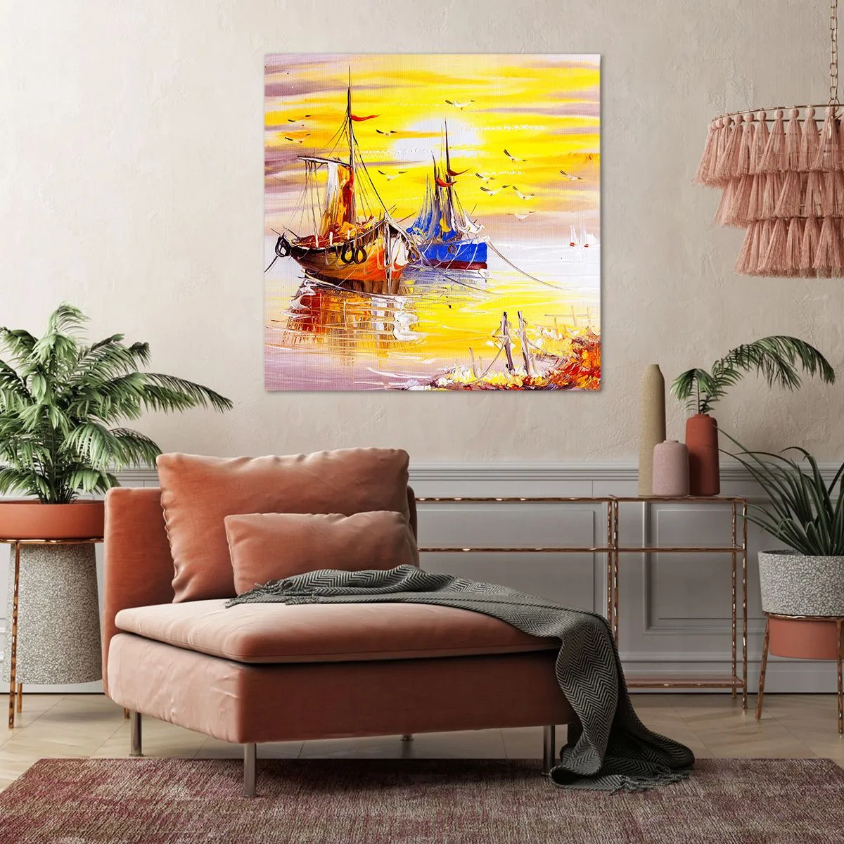 Obraz na płótnie - Zasłużony odpoczynek w porcie - 30x30 cm