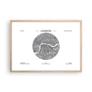 Plakat w ramie jasny dąb - Anatomia Londynu - 70x50 cm