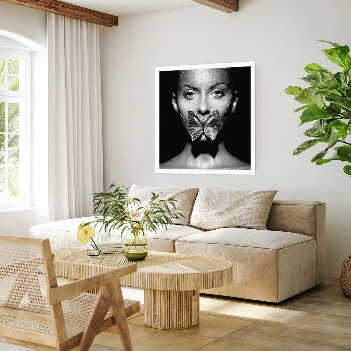 Plakat - Motyli pocałunek - 60x60 cm