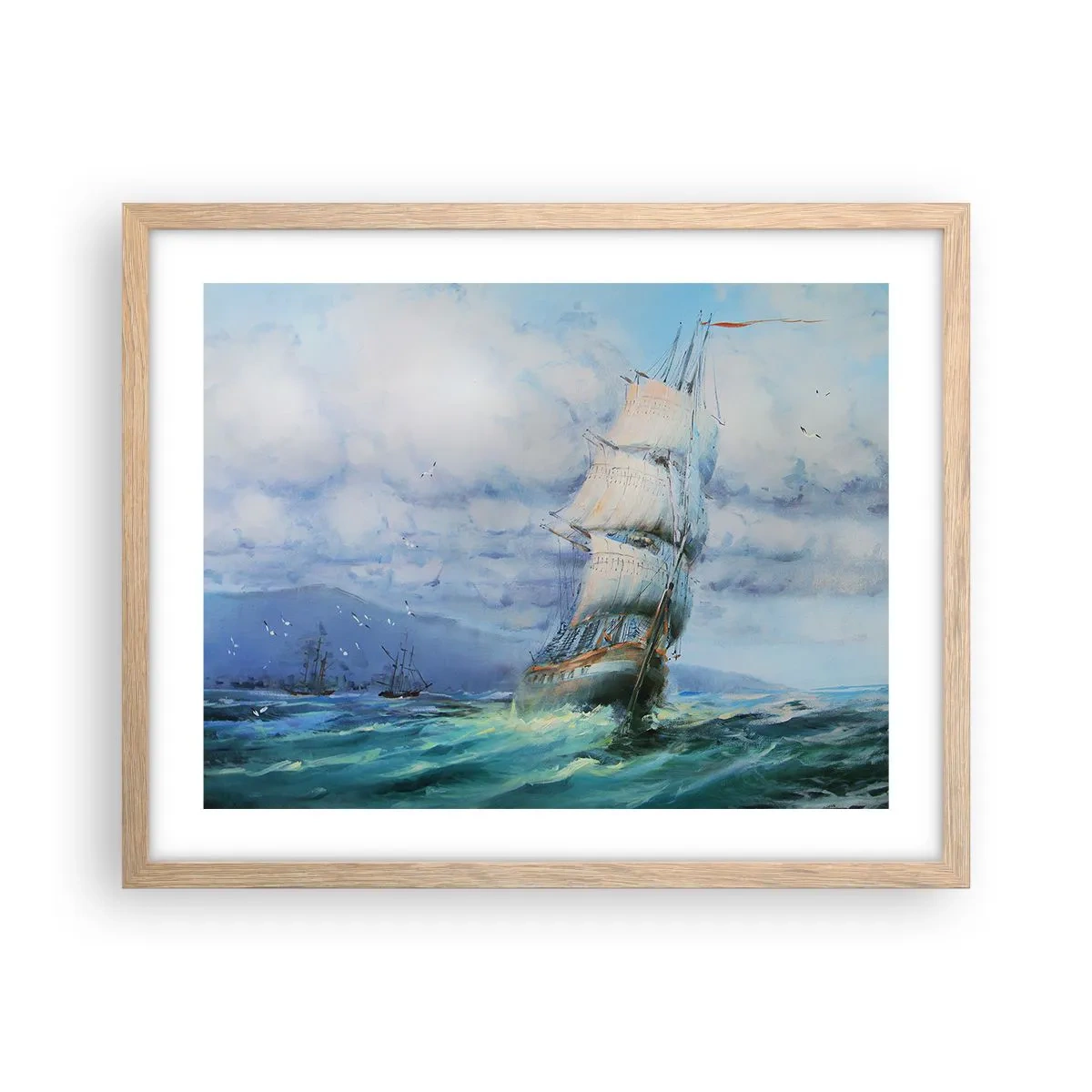 Plakat w ramie jasny dąb - Pomyślnych wiatrów - 50x40 cm
