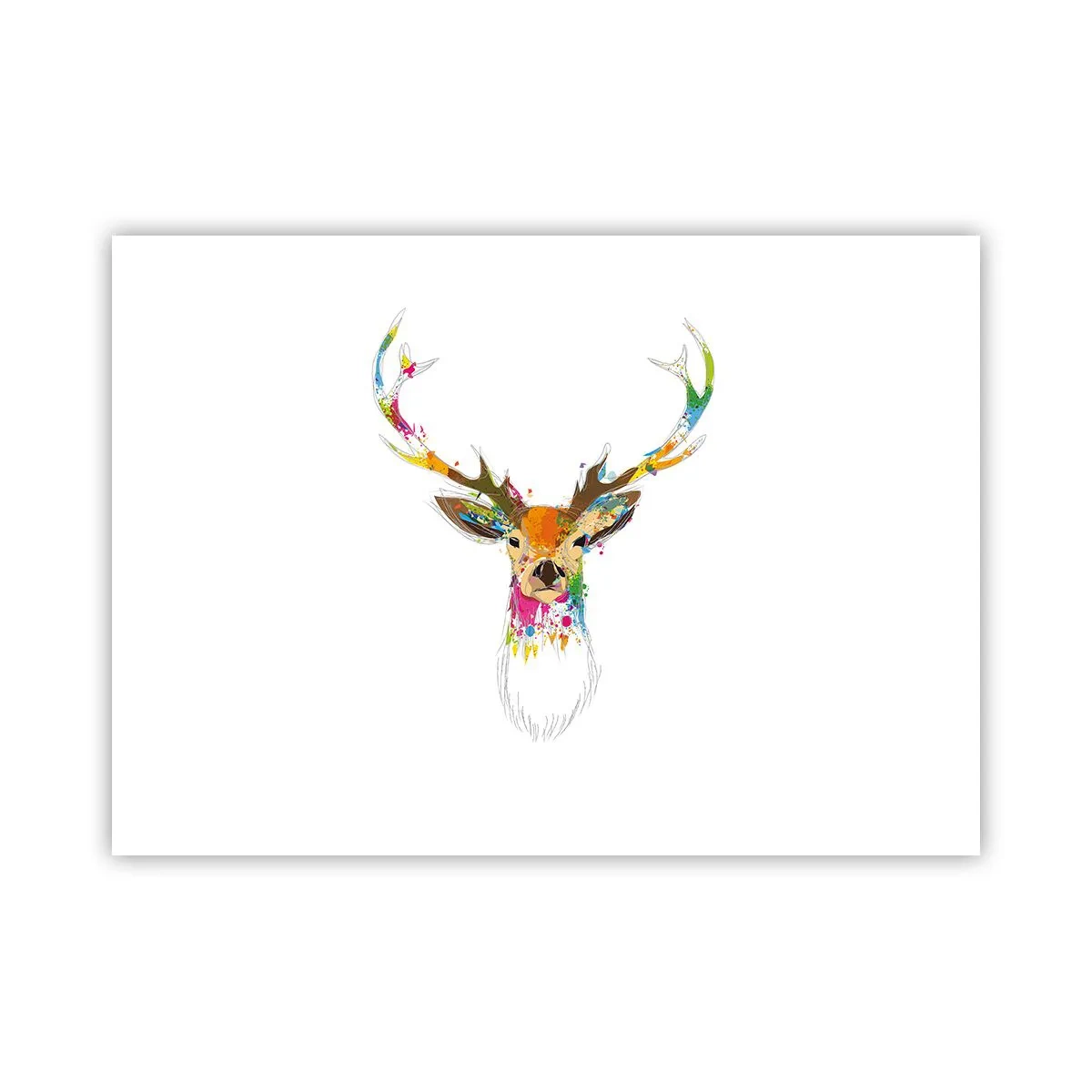 Plakat - Łagodny jelonek skąpany w kolorze - 70x50 cm