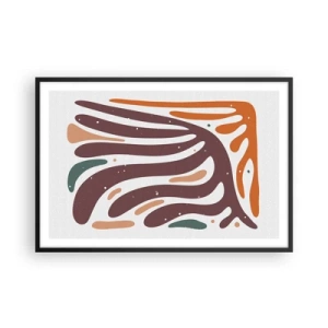 Plakat w czarnej ramie - Kompozycja organiczna promienista - 91x61 cm