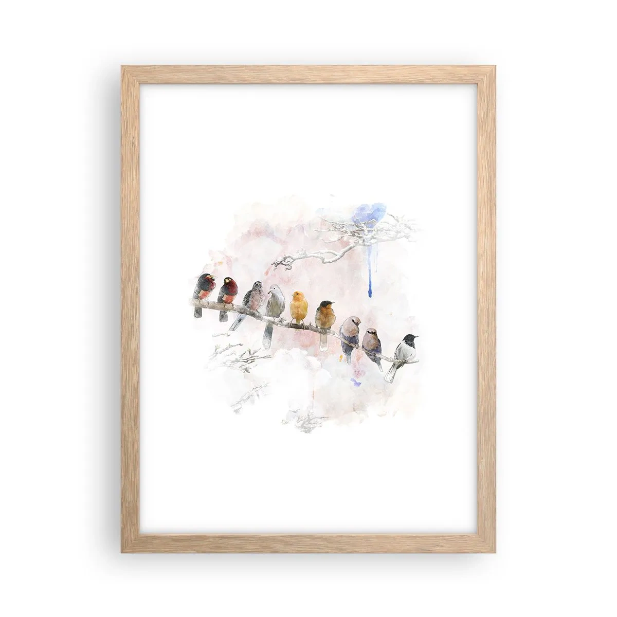 Plakat w ramie jasny dąb - Skrzydlate spotkanie - 30x40 cm