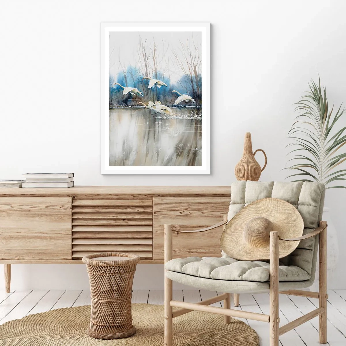 Plakat w białej ramie - Jak w baśni o dzikich łabędziach - 40x50 cm