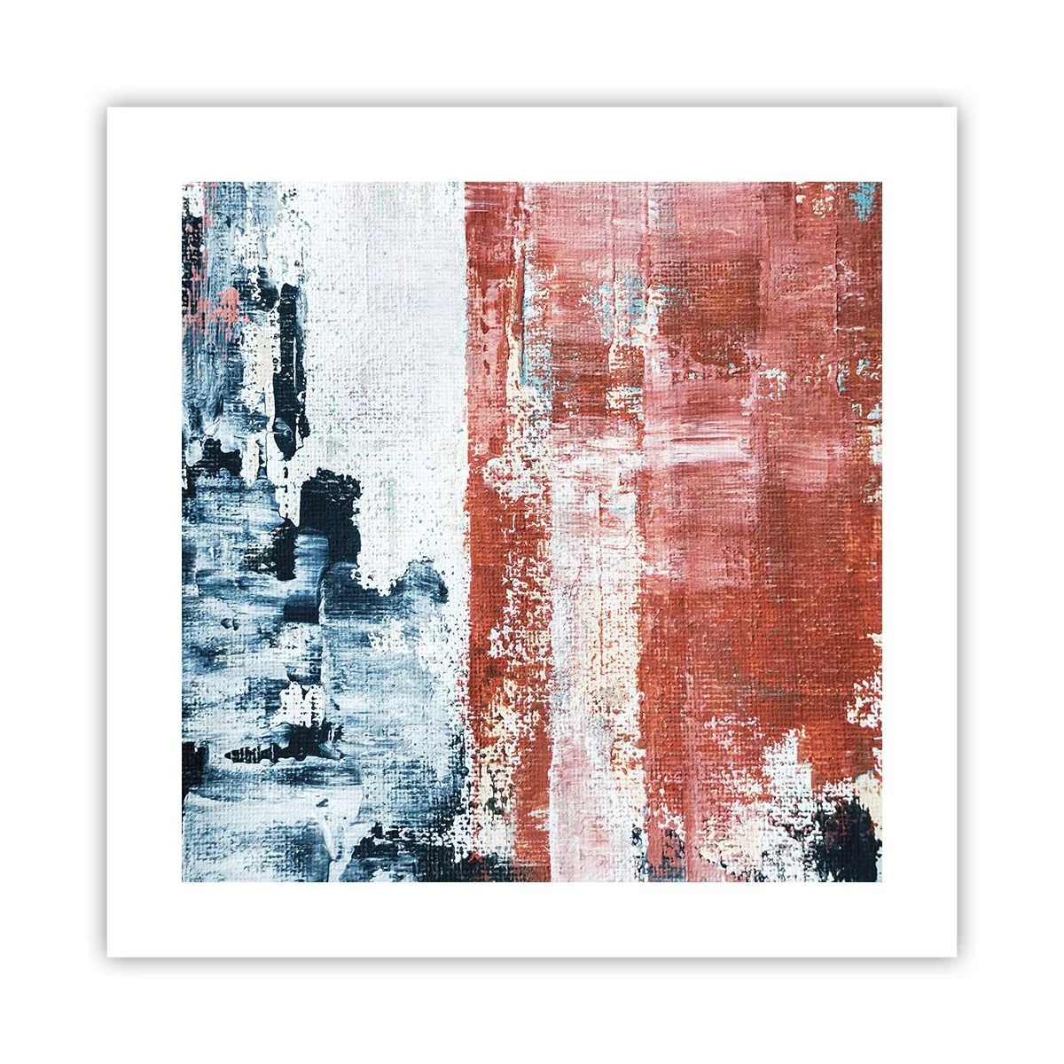 Plakat - Abstrakcyjne pół na pół - 40x40 cm