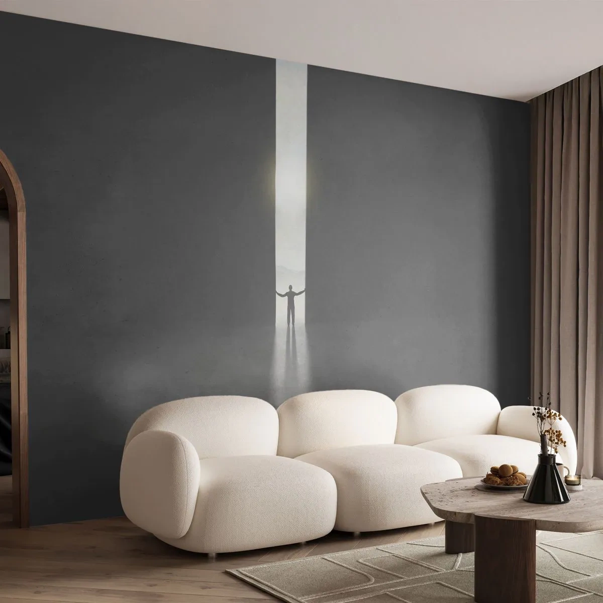 Fototapeta Premium Canvas - Krok do jasnej przyszłości - Abstrakcja, Człowiek, Sztuka - 300x210 cm