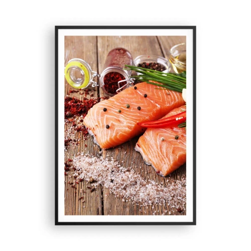 Plakat w czarnej ramie - Norweska przygoda w kuchni - 70x100 cm