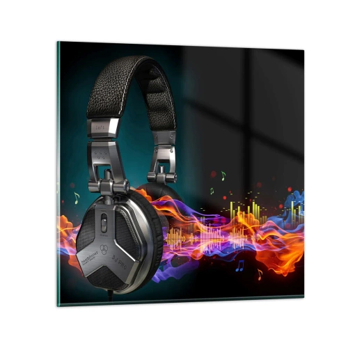 Obraz na szkle - W ogniu muzyki - 30x30 cm