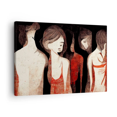 Obraz na płótnie - Artystyczne postacie w abstrakcyjnej kompozycji - 70x50cm - Madonny z ciemności - Nowoczesna dekoracja ścienna do salonu i sypialni ARTTOR