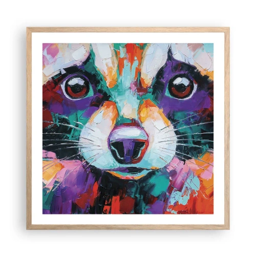 Plakat w ramie jasny dąb - Tylko dobre emocje - 60x60 cm