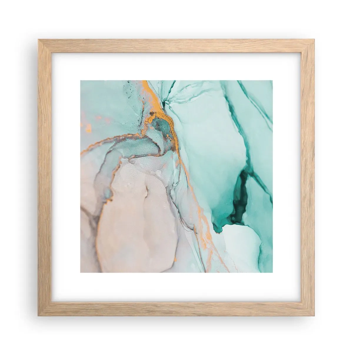 Plakat w ramie jasny dąb - Taniec kształtów i barw - 30x30 cm