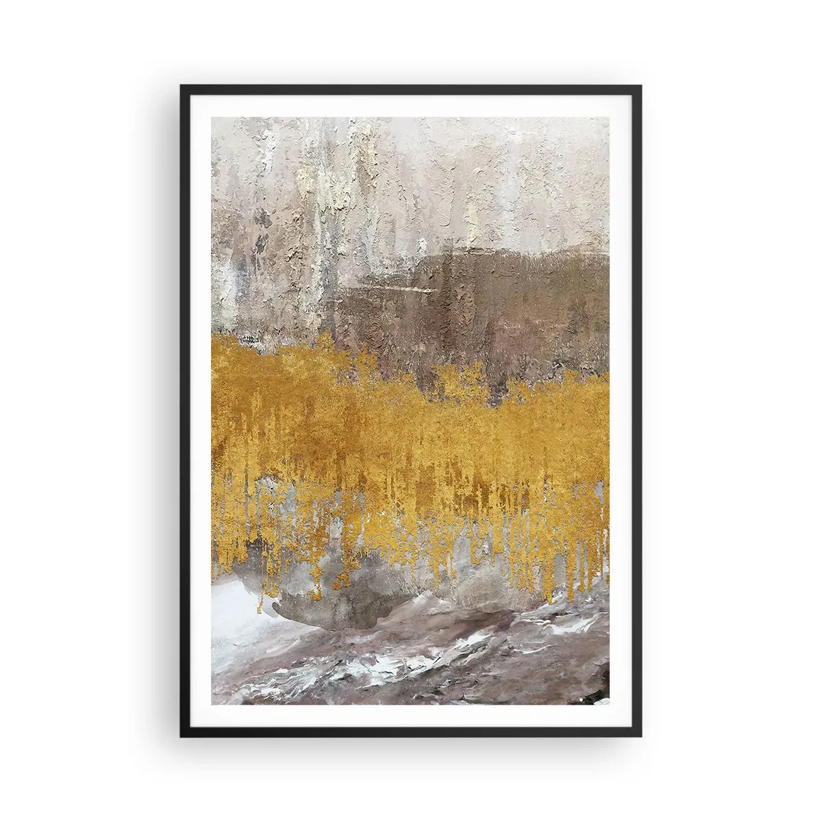 Plakat w czarnej ramie - Złocisty podmuch - 70x100 cm