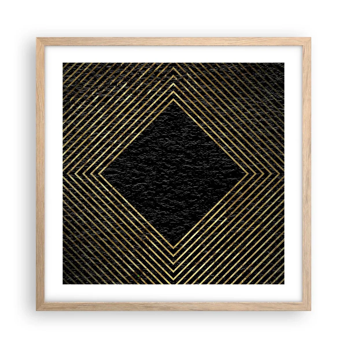 Plakat w ramie jasny dąb - Geometria w stylu glamour - 50x50 cm