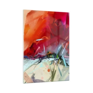Obraz na szkle - Abstrakcyjna eksplozja barw i świateł w dynamicznej kompozycji - 50x70cm - Eksplozja świateł i barw - Nowoczesna dekoracja ścienna do salonu, kuchni i sypialni ARTTOR