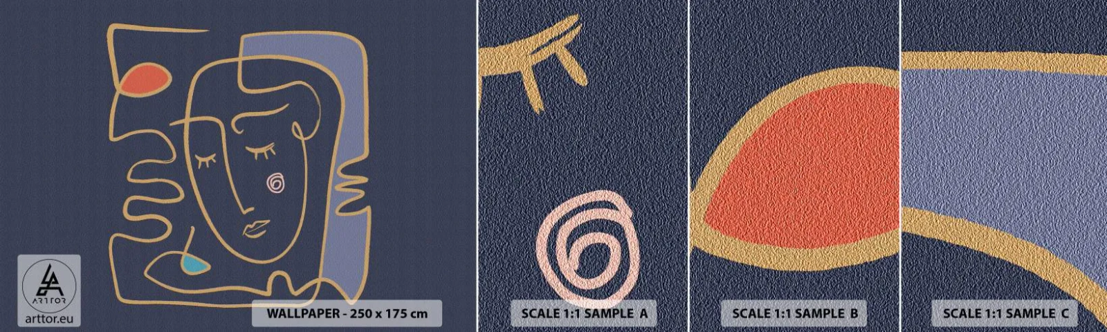 Fototapeta Próbka Samoprzylepna Deluxe Sticker - W zamyśleniu - Portret, Twarz, Sztuka - 100x30 cm