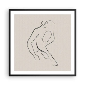 Plakat w czarnej ramie - Szkic intymny - 60x60 cm