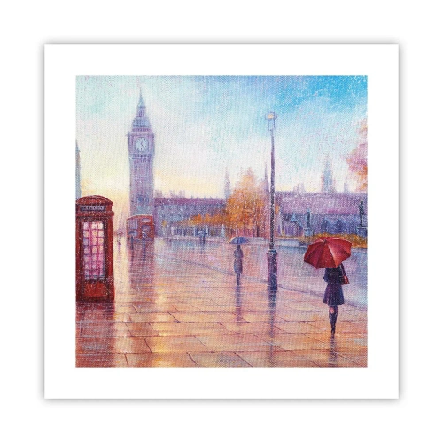 Plakat - Londyński jesienny dzień - 40x40 cm