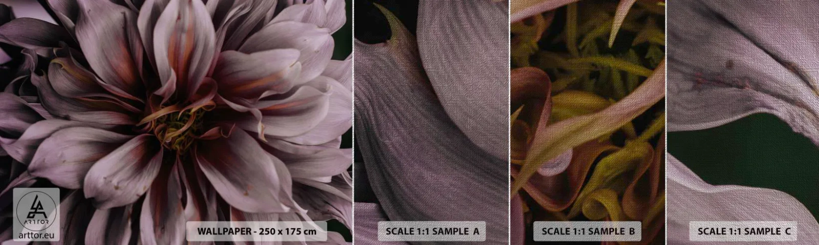 Fototapeta Próbka Premium Canvas - Kwietne serce - Bukiet Kwiatów, Dalia, Kwiat - 100x30 cm