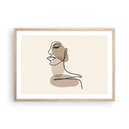 Plakat w ramie jasny dąb - Pewna linia piękna - 70x50 cm