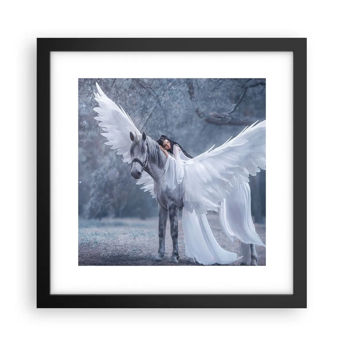 Plakat w czarnej ramie - Natchniona chwila - 30x30 cm
