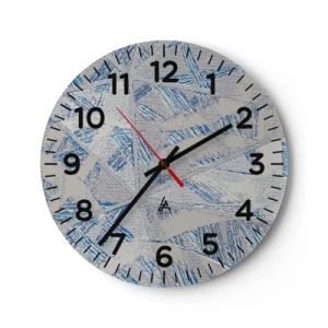 Zegar ścienny - W szaroniebieskim labiryncie - 40x40 cm
