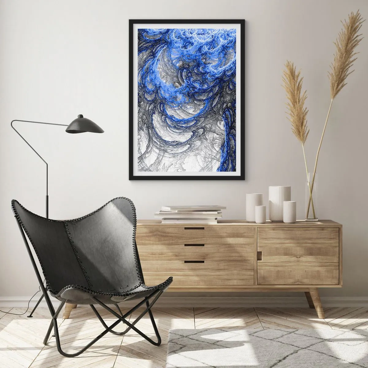 Plakat w czarnej ramie - Narodziny fali - 40x50 cm
