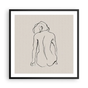 Plakat w czarnej ramie - Akt dziewczęcy - 60x60 cm