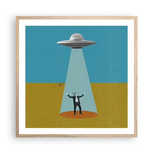 Plakat w ramie jasny dąb - Bliskie spotkanie - 60x60 cm