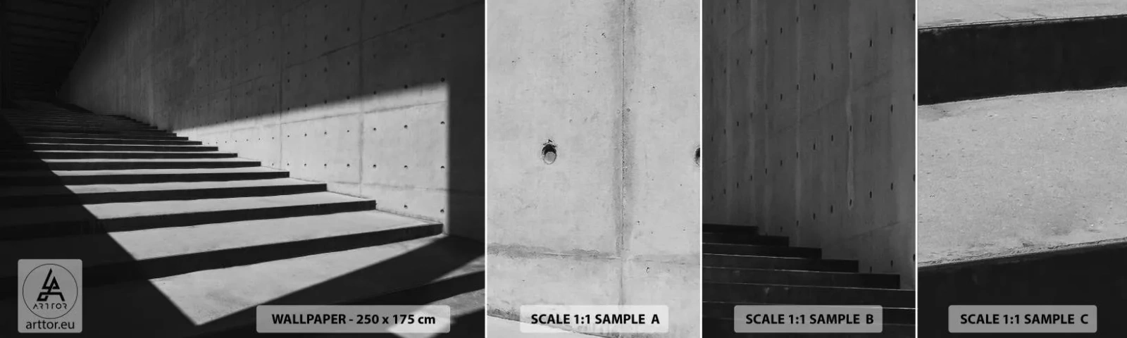 Fototapeta Próbka Samoprzylepna Deluxe Sticker - Surowa uroda modernizmu - Industrialny, Architektura, Schody - 100x30 cm