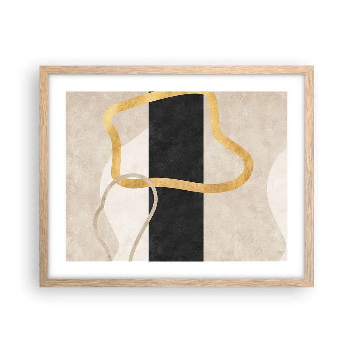 Plakat w ramie jasny dąb - Kształty zapętlone - 50x40 cm