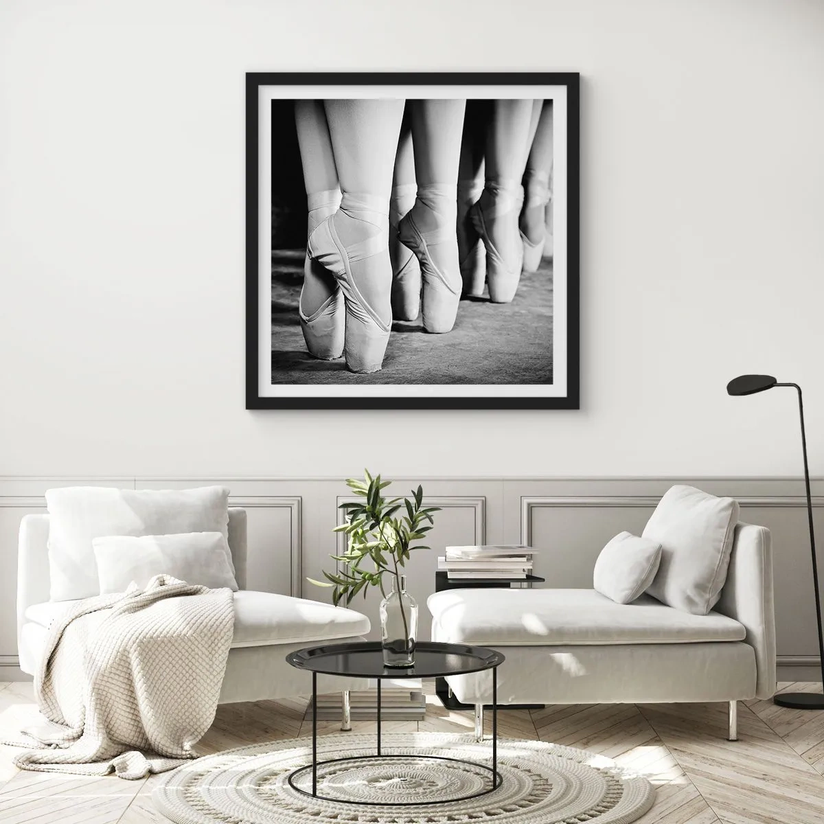 Plakat w czarnej ramie - Razem, lekko - 50x50 cm