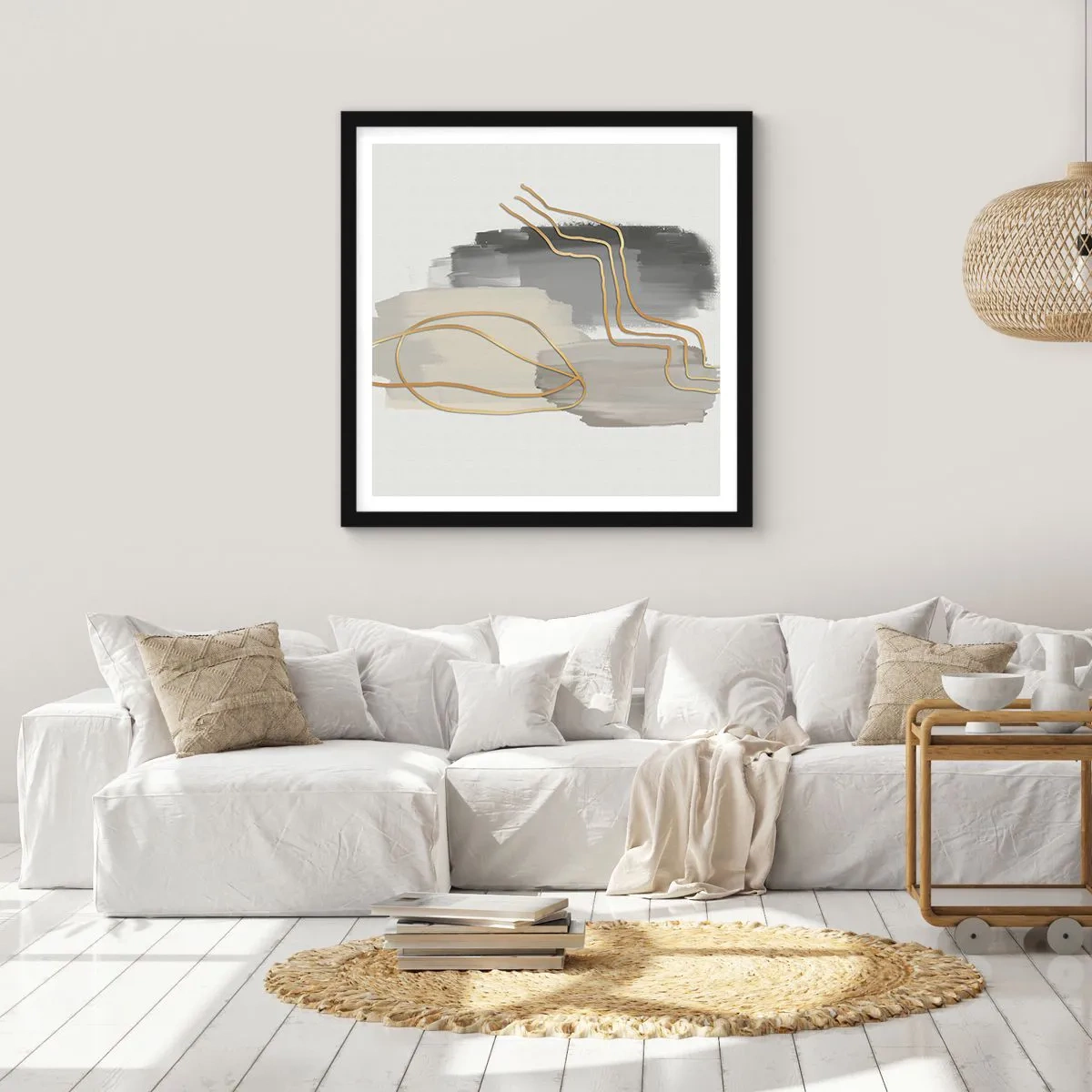 Plakat w czarnej ramie - Trwanie i ruch - 50x50 cm