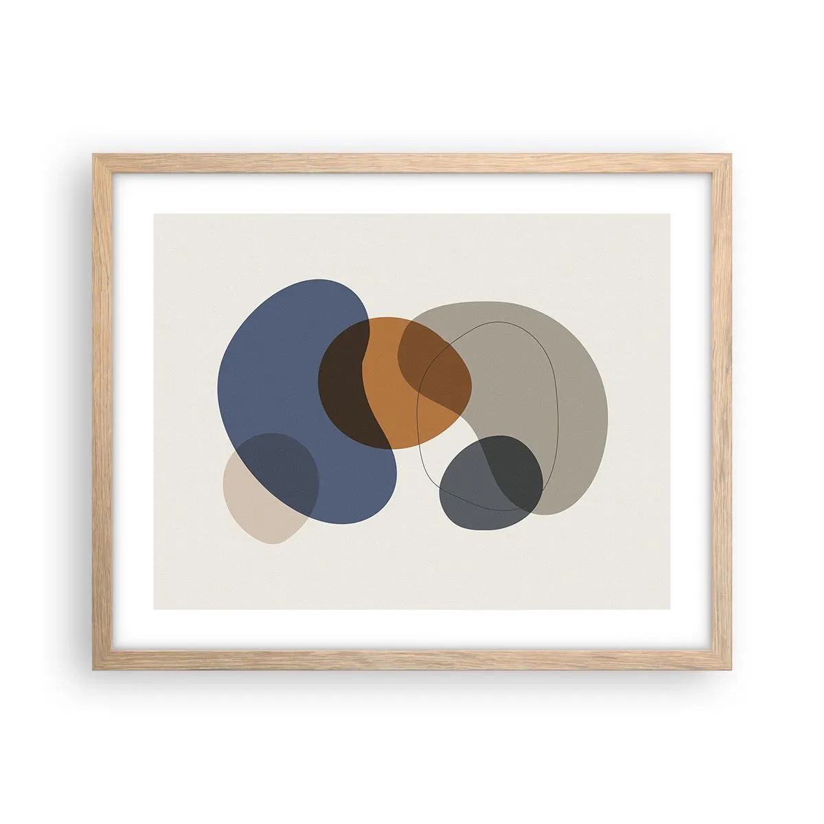 Plakat w ramie jasny dąb - Krople barw - 50x40 cm