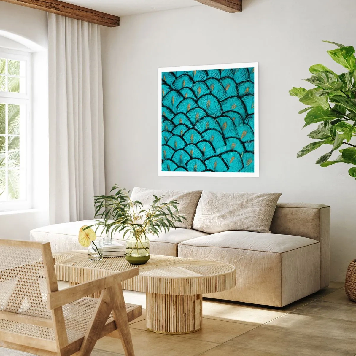 Plakat - Wielka gala piór - 60x60 cm